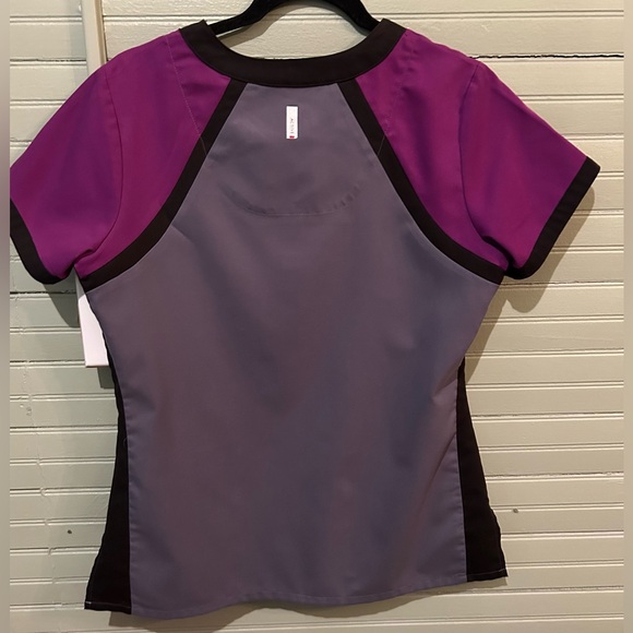 🩺 Grey's Anatomy by Barco ACTIVE Women's Purple/Black/Gray Scrub Top Sz SM - Picture 9 of 9
